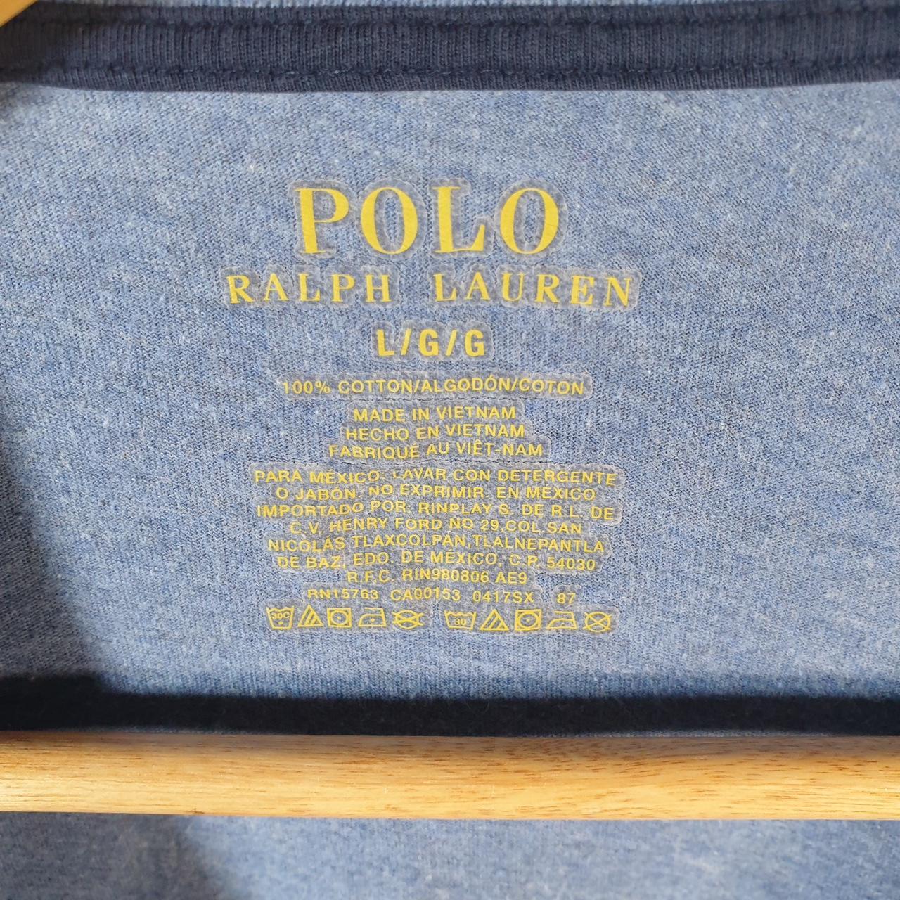 Vintage Ralph Lauren Polo T Shirt Men’s Large Blue Embroidered Classic Fit Pony C9070