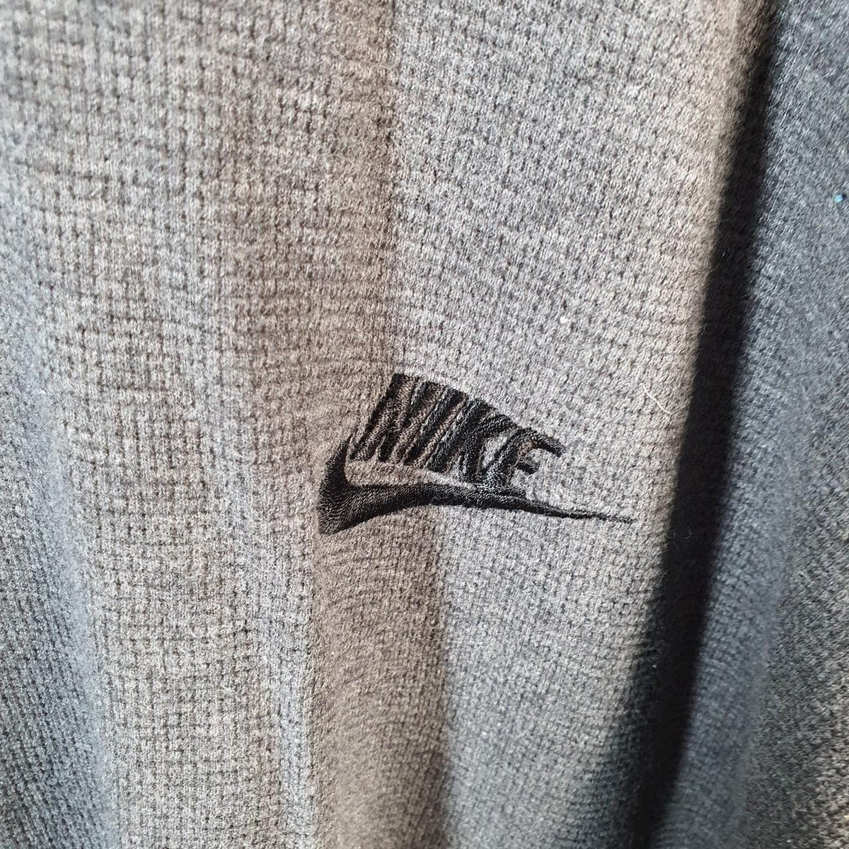 Vintage Nike 90s Knit Club Sweatshirt Mens XL Grey Swoosh Y2K Pullover Logo