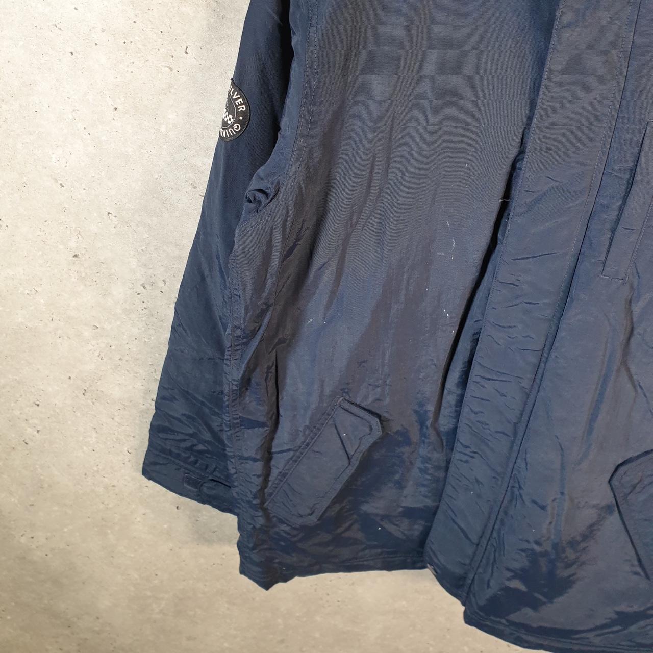 Vintage Quiksilver Rain Jacket Womens Large Navy Blue Hooded Full Zip