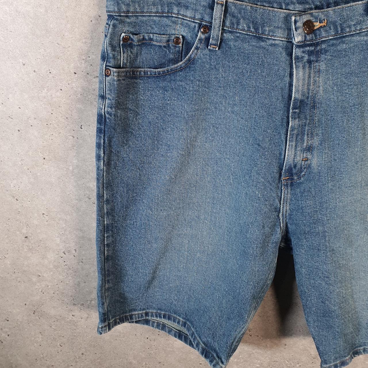 Vintage Wrangler Denim Shorts Jorts Cargo Men’s W38 Relaxed Blue Baggy Cotton