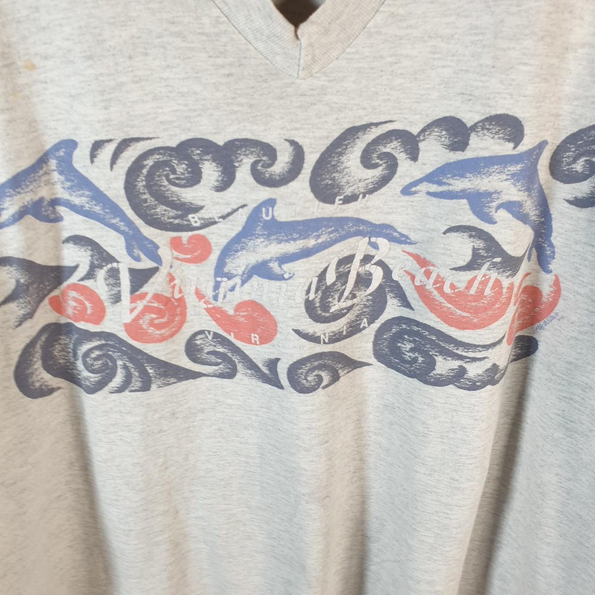 Vintage Signal Sports Virginia Beach 90s USA Single Stitch T Shirt Men’s Medium Grey