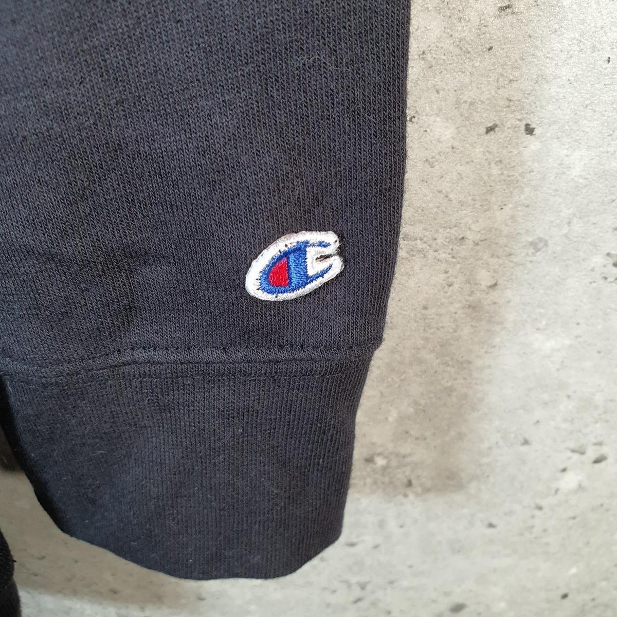 Vintage Champion 1/4 Zip Sweatshirt Men’s Large Black USA Y2K Pullover Embroidered Logo