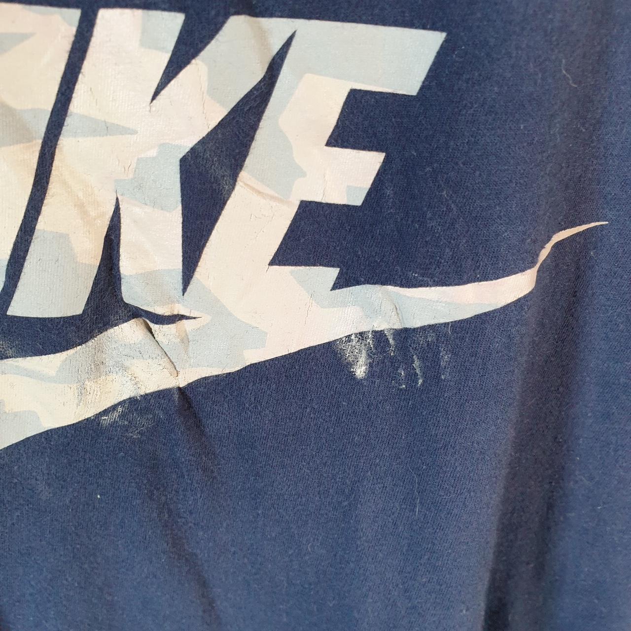 Vintage Nike T Shirt Men’s Large Blue Printed Single Swoosh Logo Athletic C8275