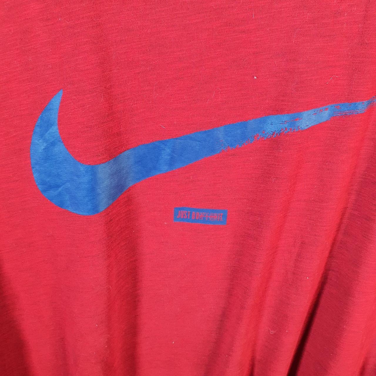 Vintage Nike Just Do It Dri Fit Graphic Spellout T Shirt Men’s XL Red Swoosh Athletic