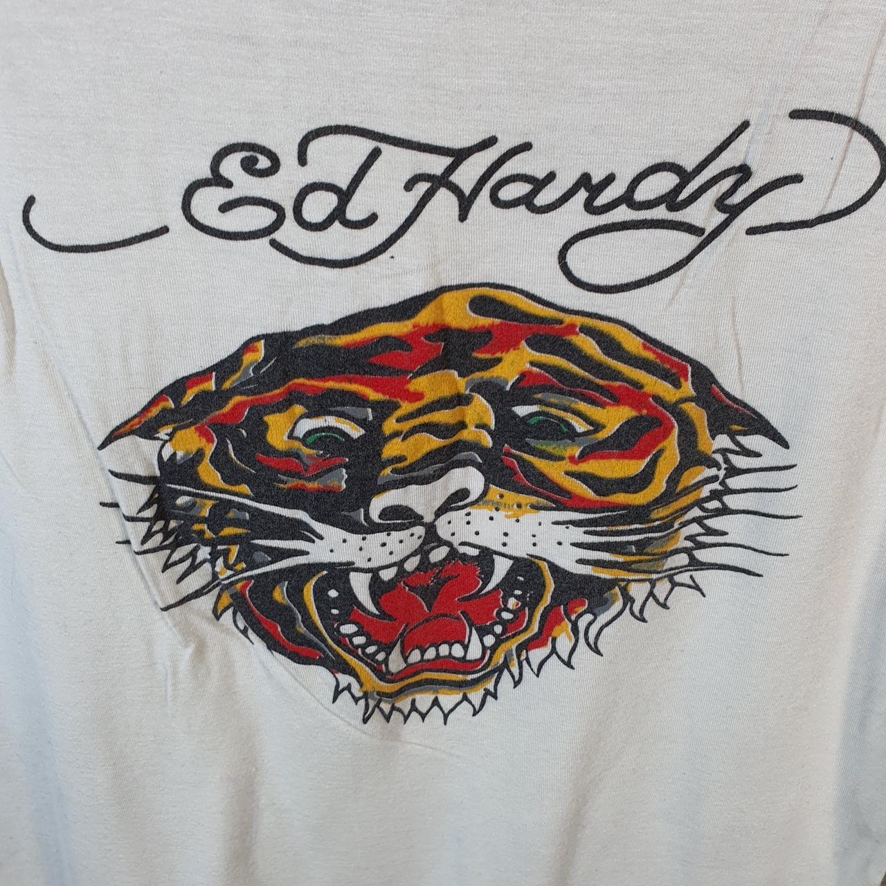 Vintage Ed Hardy T Shirt Womens Large Christian Audigier Love Heart Graphic Skull Y2K