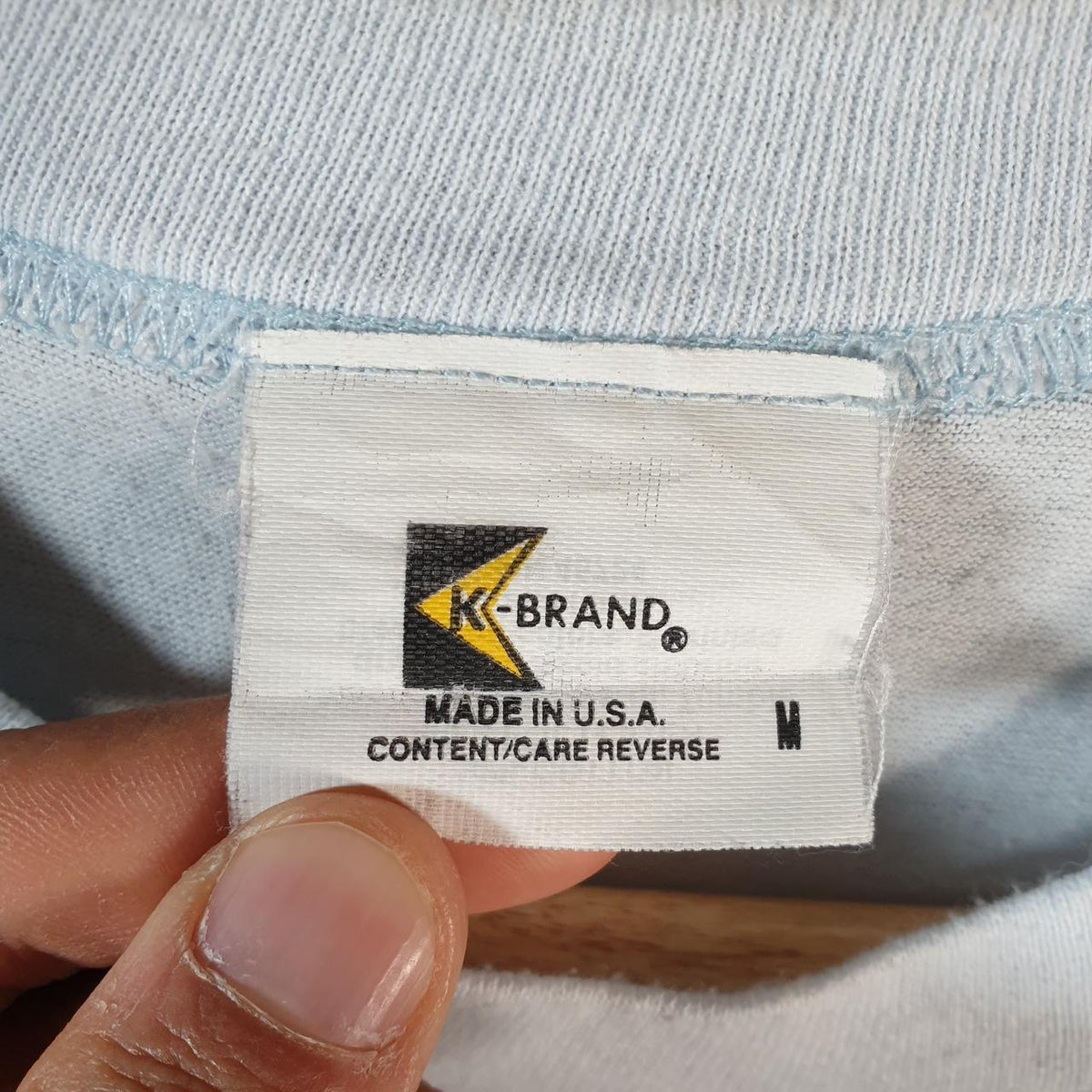 Vintage K Brand Caterpillar Tools Graphic 90s USA Single Stitch T Shirt Men’s Medium Blue