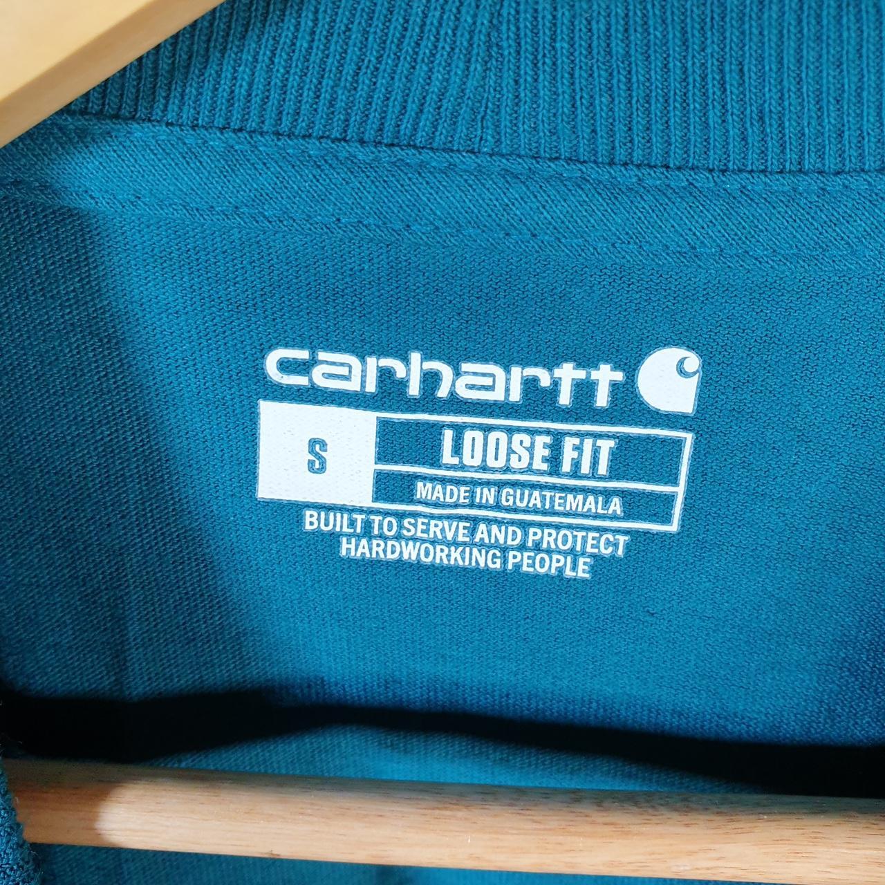 Vintage Carhartt Pocket T Shirt Men’s Small Blue Workwear Chore Utility Loose Fit C9186