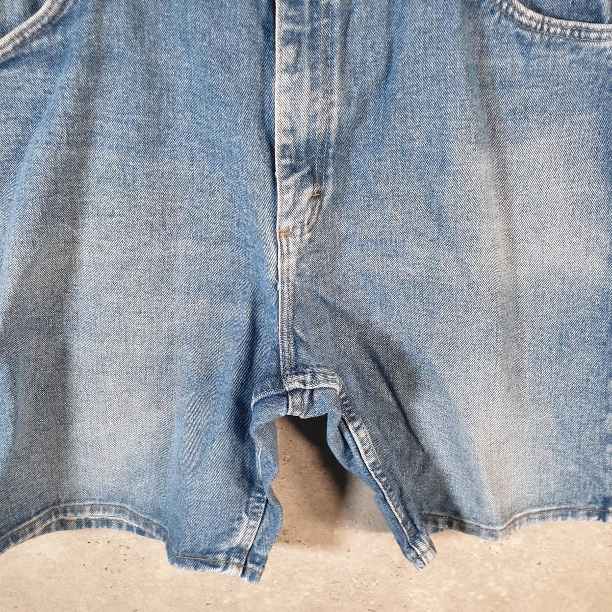 Vintage Wrangler Baggy Y2K Hip Hop Jorts Shorts Mens W38 Blue Denim USA Big Fish Vintage
