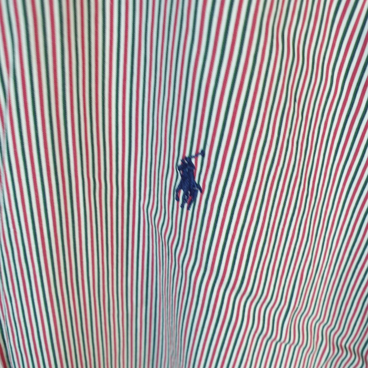 Vintage Ralph Lauren Button Down Shirt Men’s Large Pink Striped Classic Fit Pony Cotton Big Fish Vintage