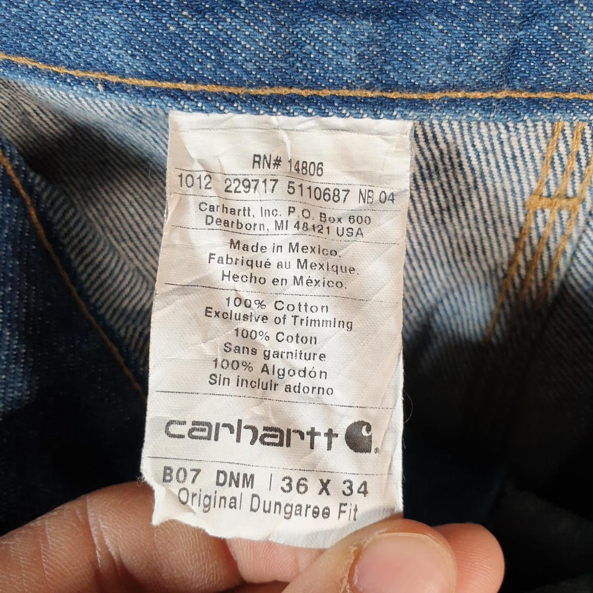 Vintage Carhartt Carpenter Double Knee Trousers Mens W36 L34 Blue Original Dungaree Fit