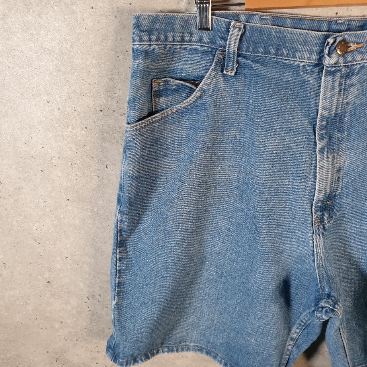 Vintage Wrangler Denim Shorts Jorts Cargo Men’s W40 Relaxed Blue Baggy Cotton