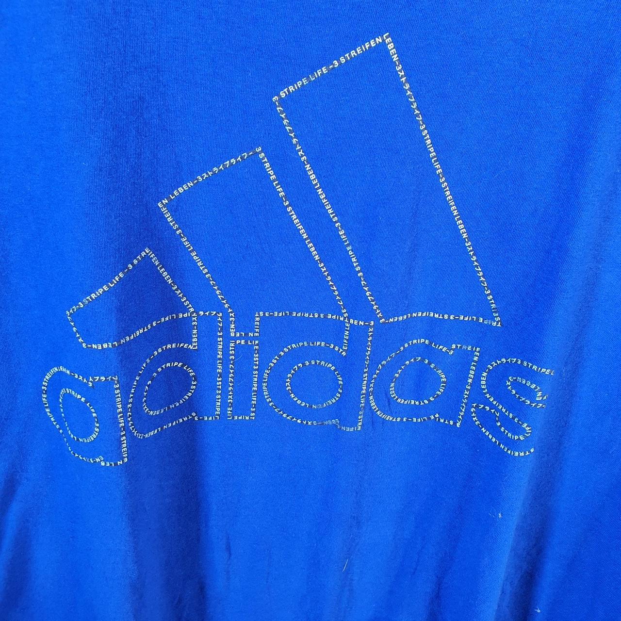 Vintage Adidas Go To Tee T Shirt Men’s Large Blue Three Stripes Logo Athletic