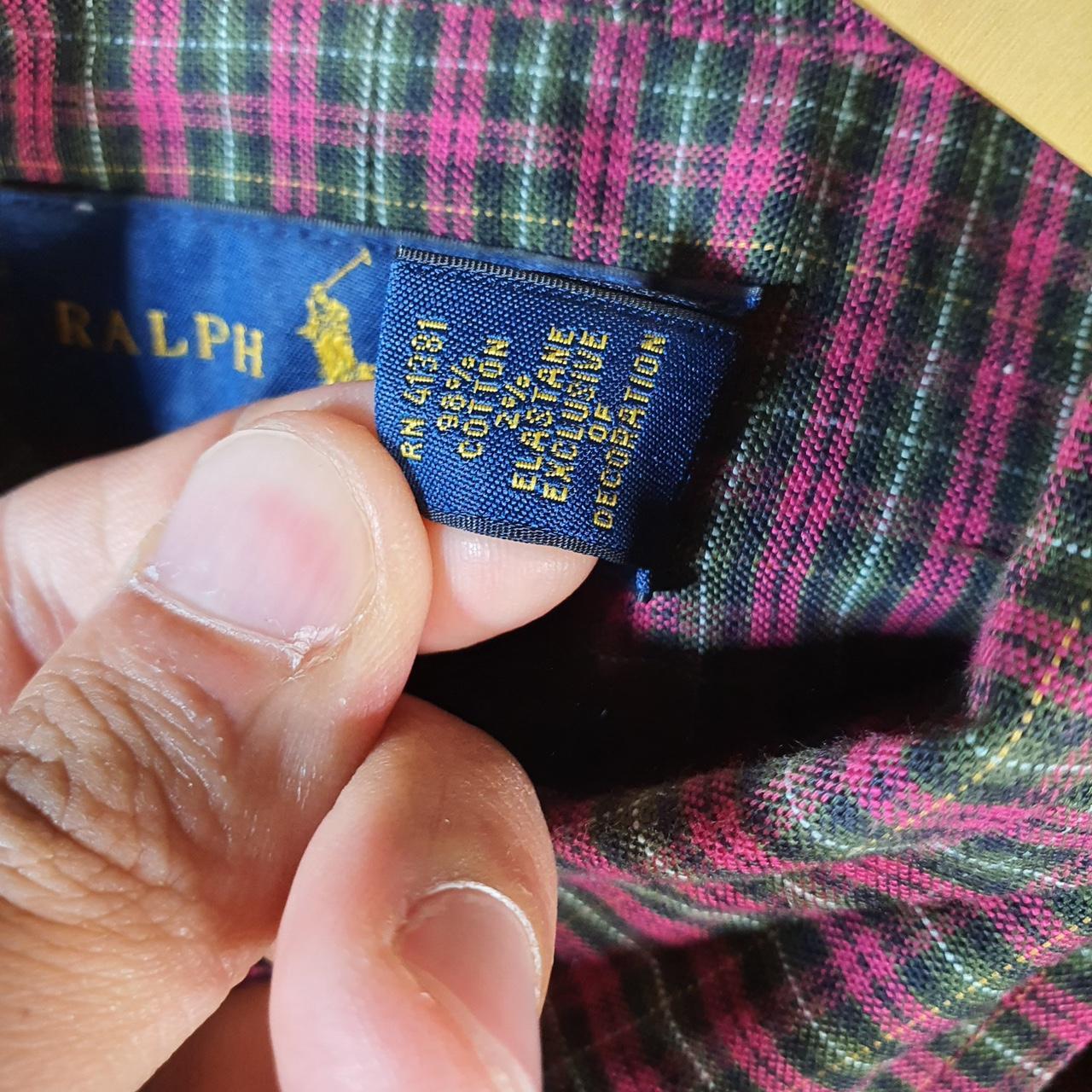 Vintage Ralph Lauren Button Down Shirt Men’s Small Checkered Slim Fit Stretch Oxford Pony