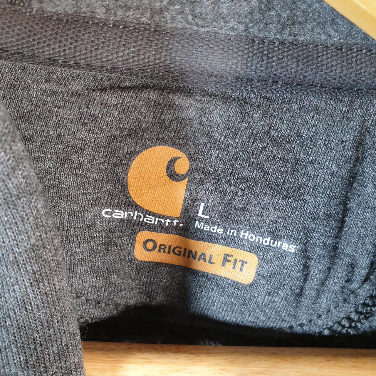 Vintage Carhartt Hoodie Mens Large Grey Full Zip Blank Sweatshirt USA Original Fit