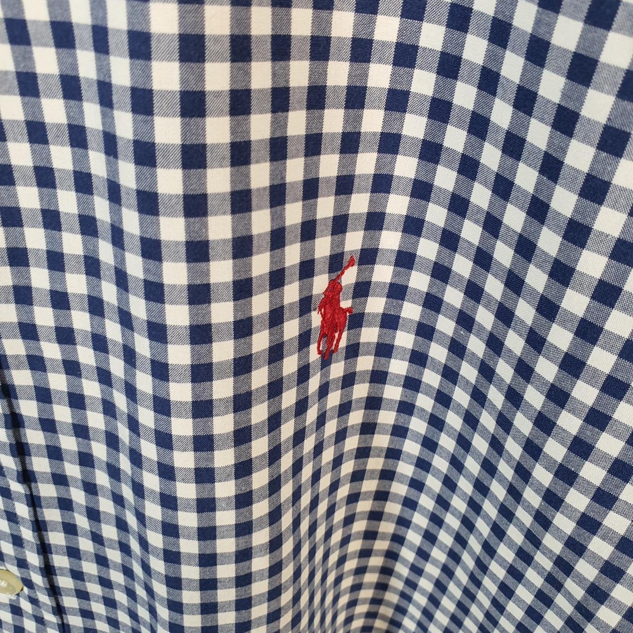 Vintage Ralph Lauren Button Down Shirt Men’s XL Blue Checkered Pony Cotton