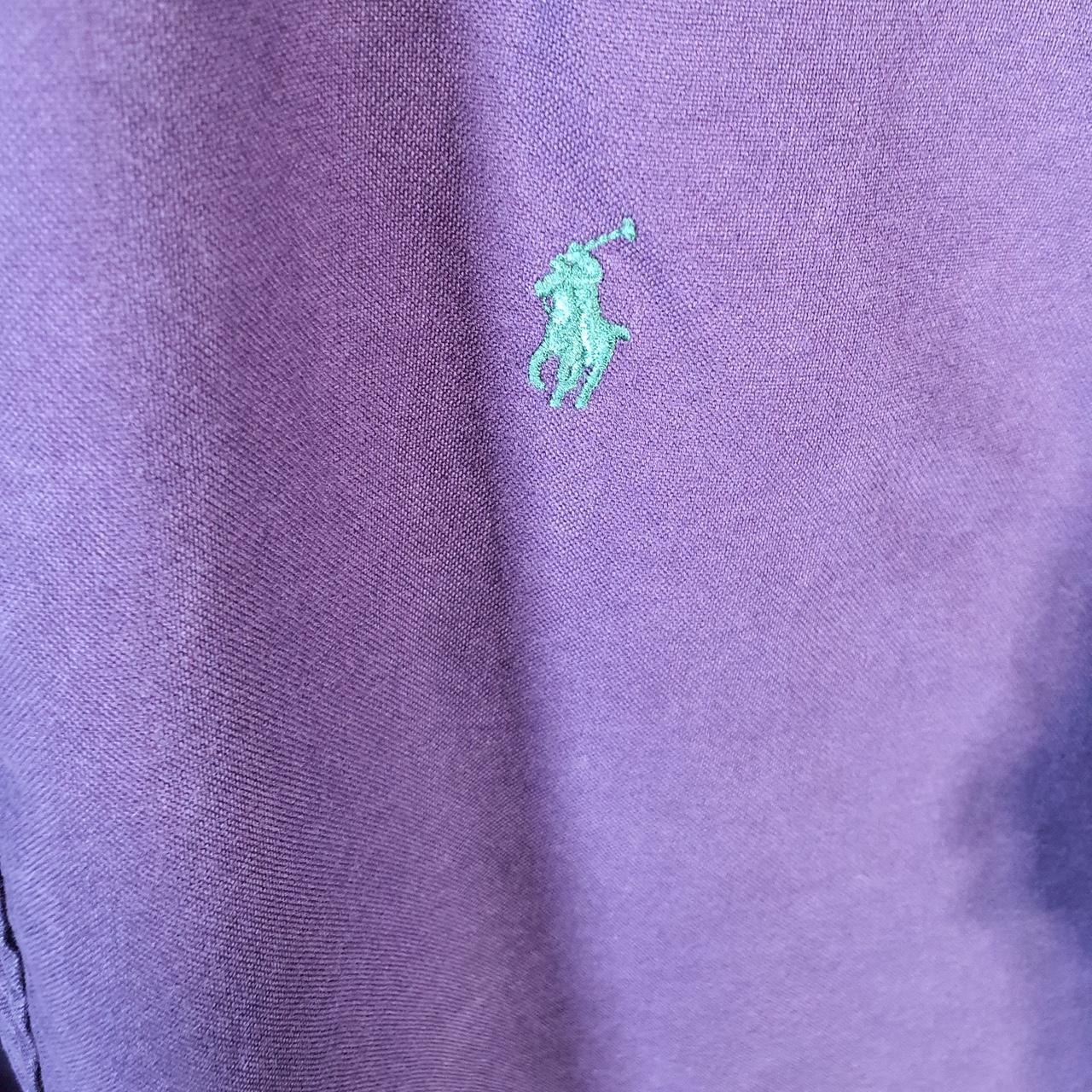 Vintage Ralph Lauren Button Down Shirt Men’s L Purple Classic Fit Short Sleeve Pony Cotton