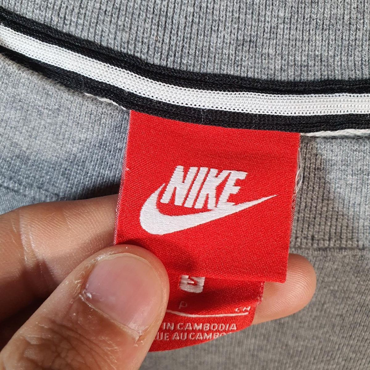 Vintage Nike All Over Print Sweatshirt Mens Small Grey AOP Swoosh Logo