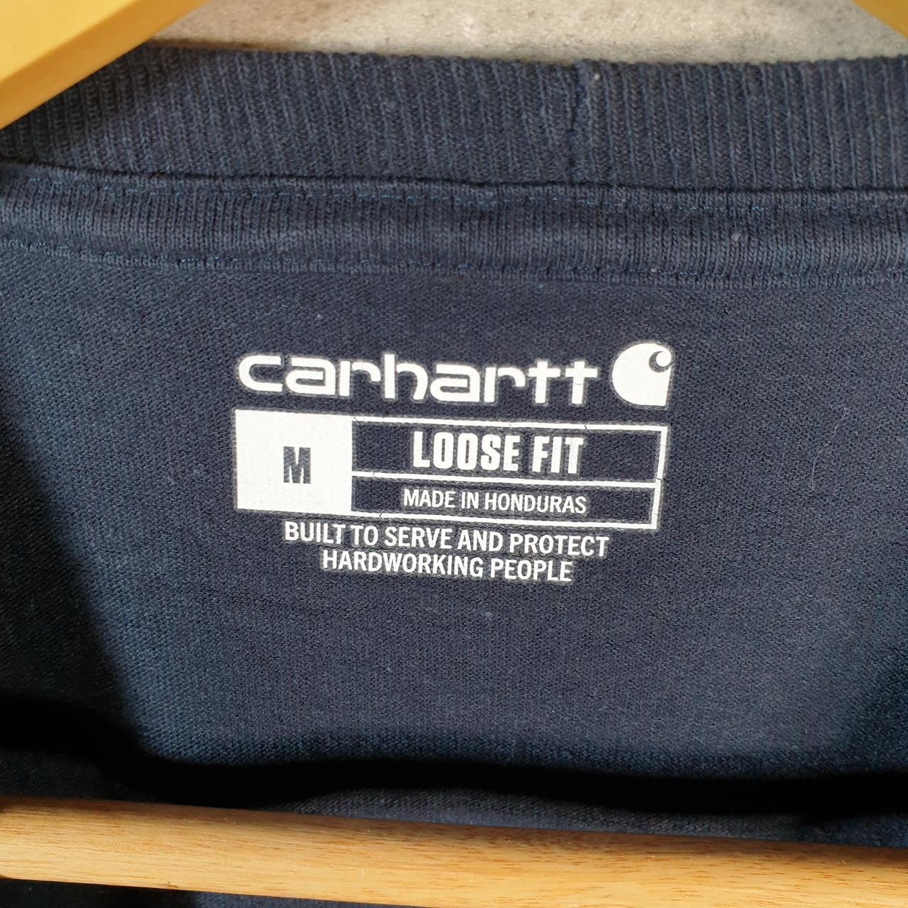 Vintage Carhartt Pocket T Shirt Men’s Medium Navy Blue Workwear Chore Utility Loose Fit C9182