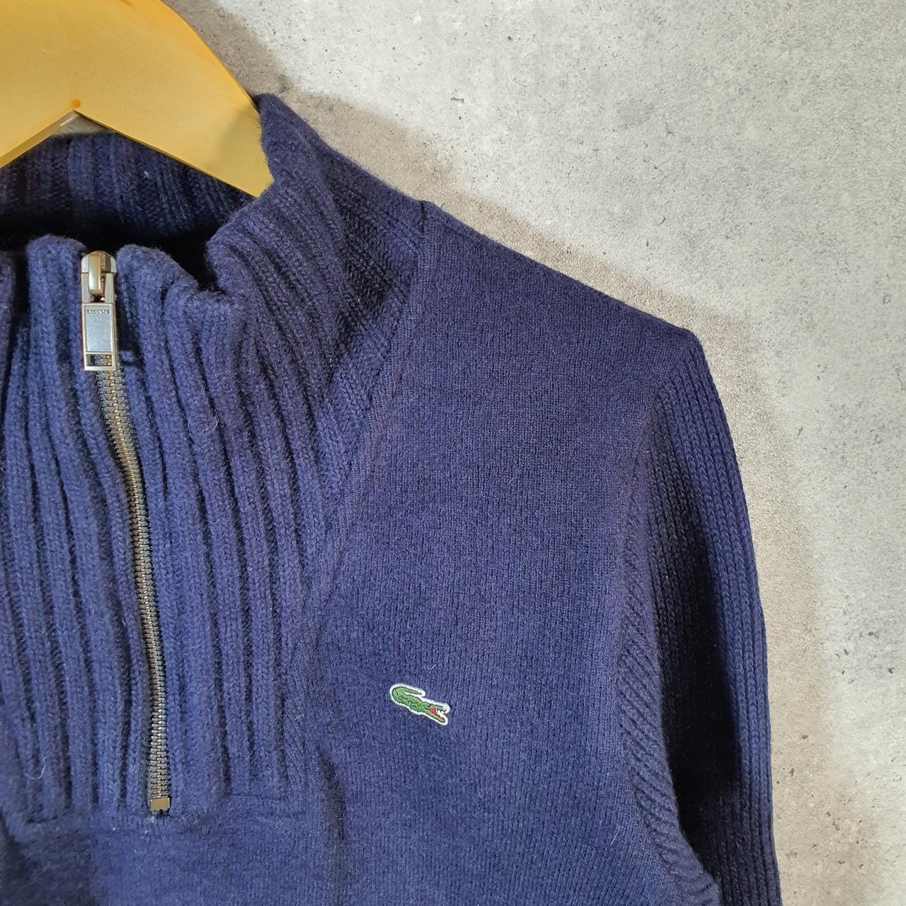 Vintage Lacoste 1/4 Zip Sweatshirt Men’s XS Navy Blue Slim Fit Pullover Y2K Jumper