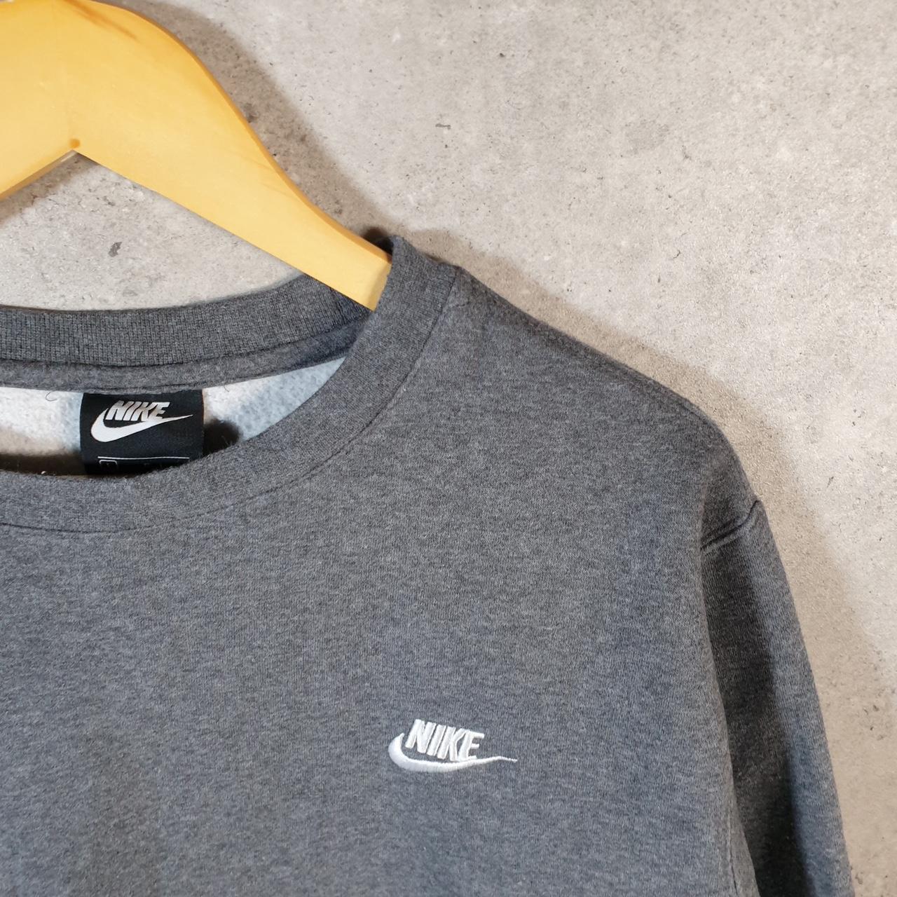Vintage Nike Club Embroidered Sweatshirt Mens Large Grey Y2K Pullover Logo