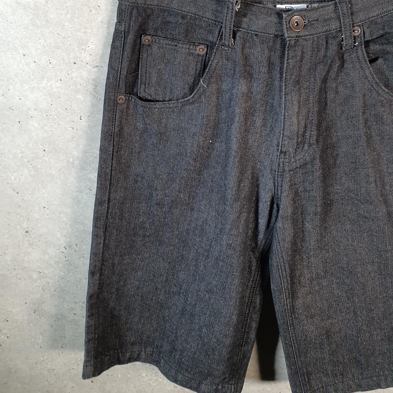 Vintage Brooklyn Basement Baggy Y2K Hip Hop Jeans Shorts Jorts Mens W38 Grey Denim USA A4469