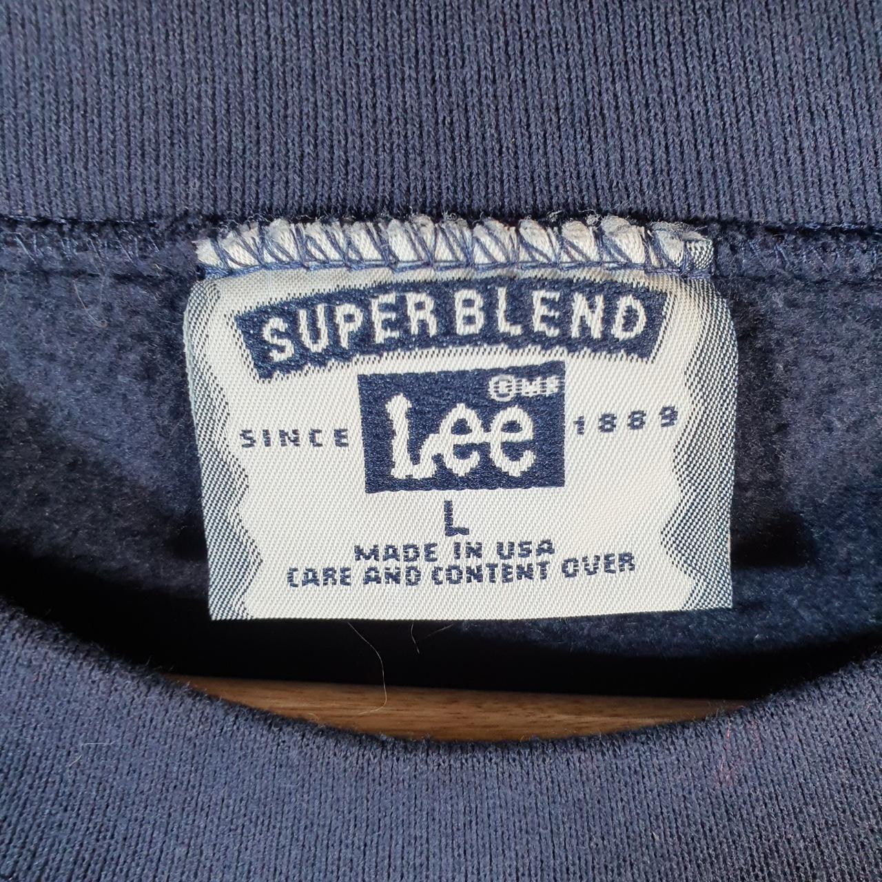 Vintage Lee Super Blend Sweatshirt Men’s Large Navy Blue USA St Andrews Beulah Michigan