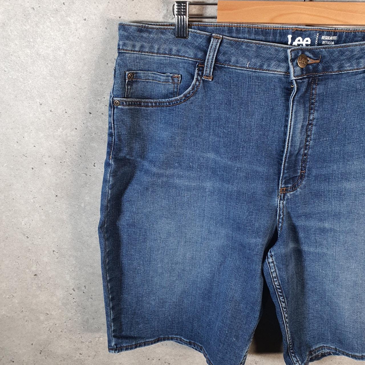 Vintage Lee Baggy Shorts Jorts Cargo Womens W38 Blue Denim Relaxed Cargo