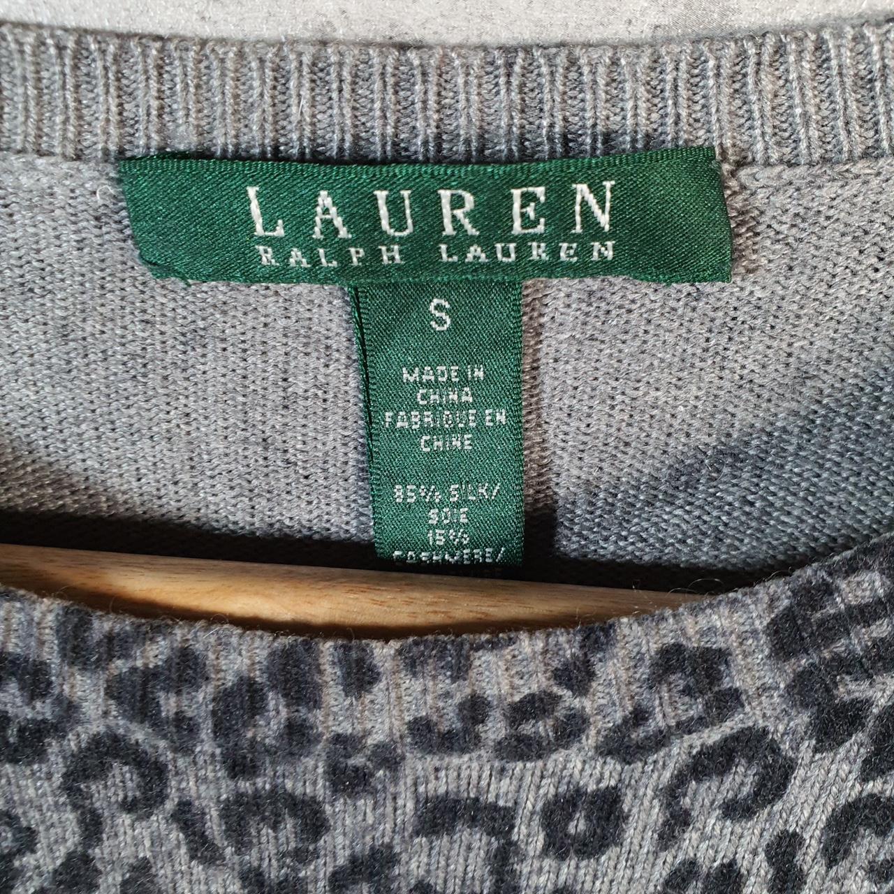 Vintage Ralph Lauren Polo Knit Sweater Womens Small Grey Cotton Pullover