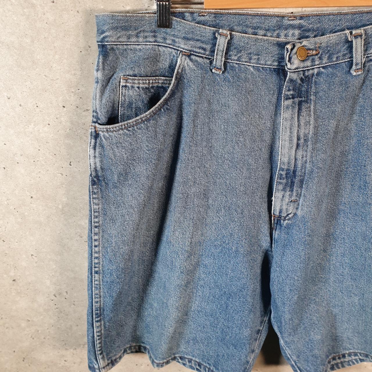 Vintage Wrangler Denim Shorts Jorts Cargo Men’s W40 Blue Baggy Cotton