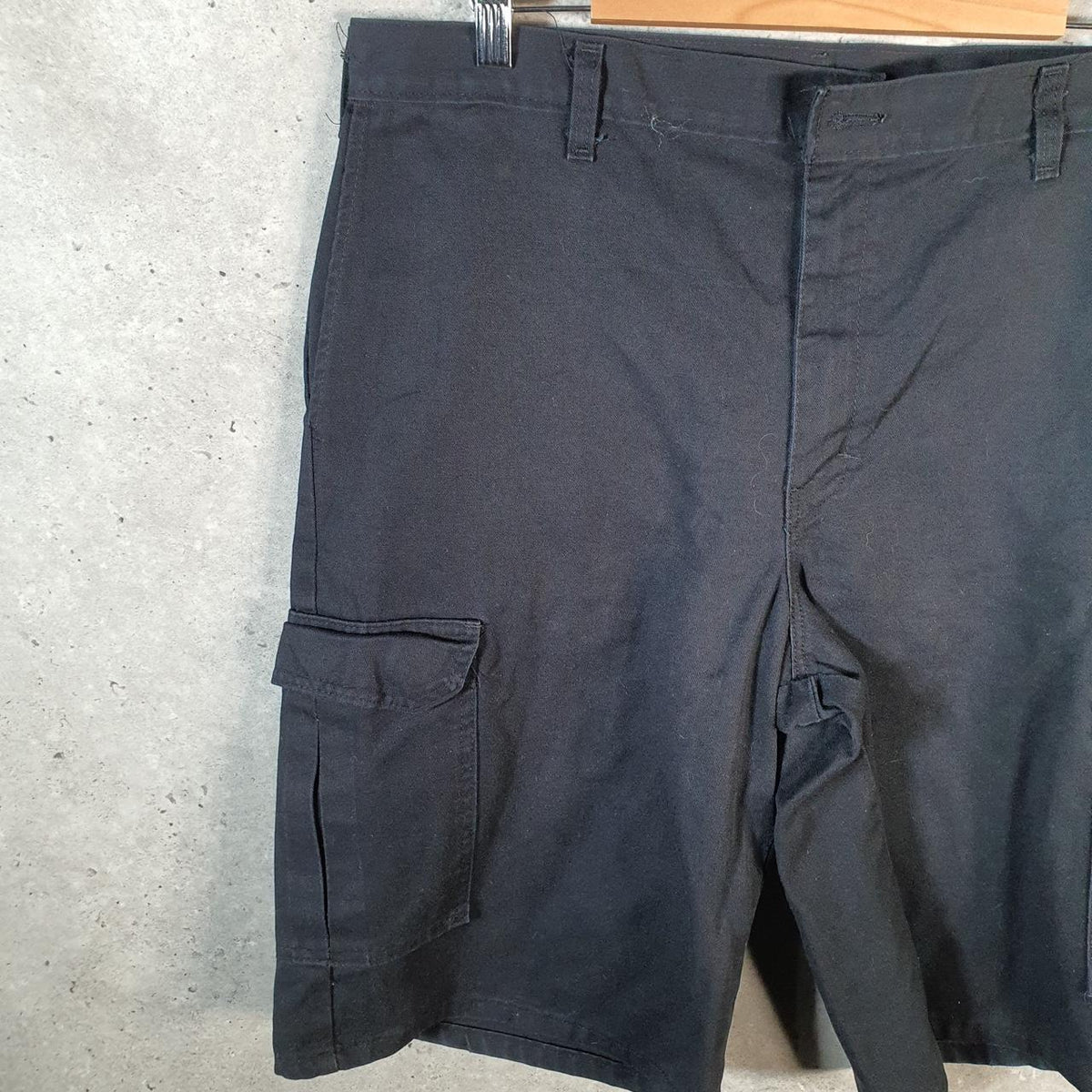 Vintage Dickies Baggy Chino Shorts Jorts Cargo Mens W36 Black Regular Fit
