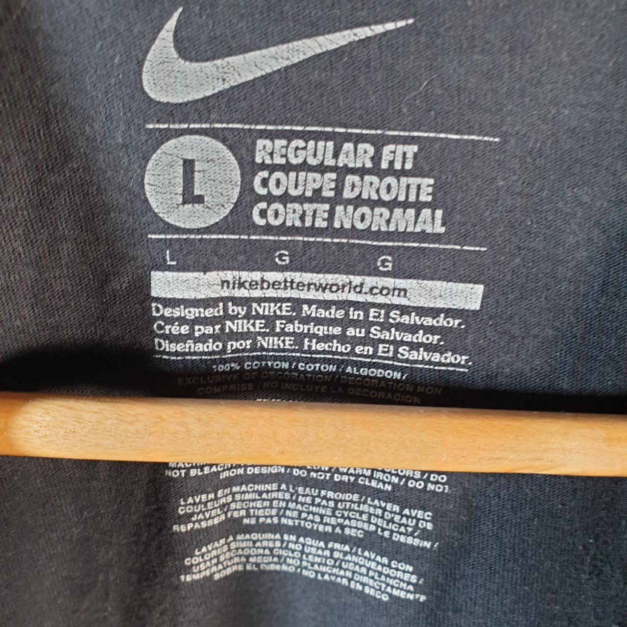 Vintage Nike T Shirt Men’s Large Black Printed Single Swoosh Logo Athletic C8273