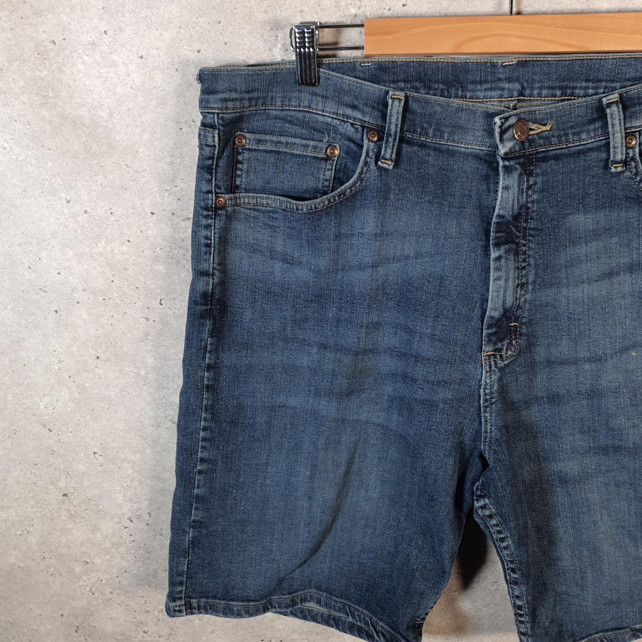 Vintage Wrangler Denim Shorts Jorts Cargo Men’s W38 Relaxed Blue Baggy Cotton