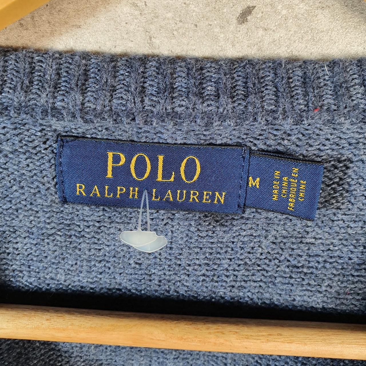 Vintage Ralph Lauren Polo Heavyweight Sweatshirt Men’s Medium Blue Pullover Pony C8854