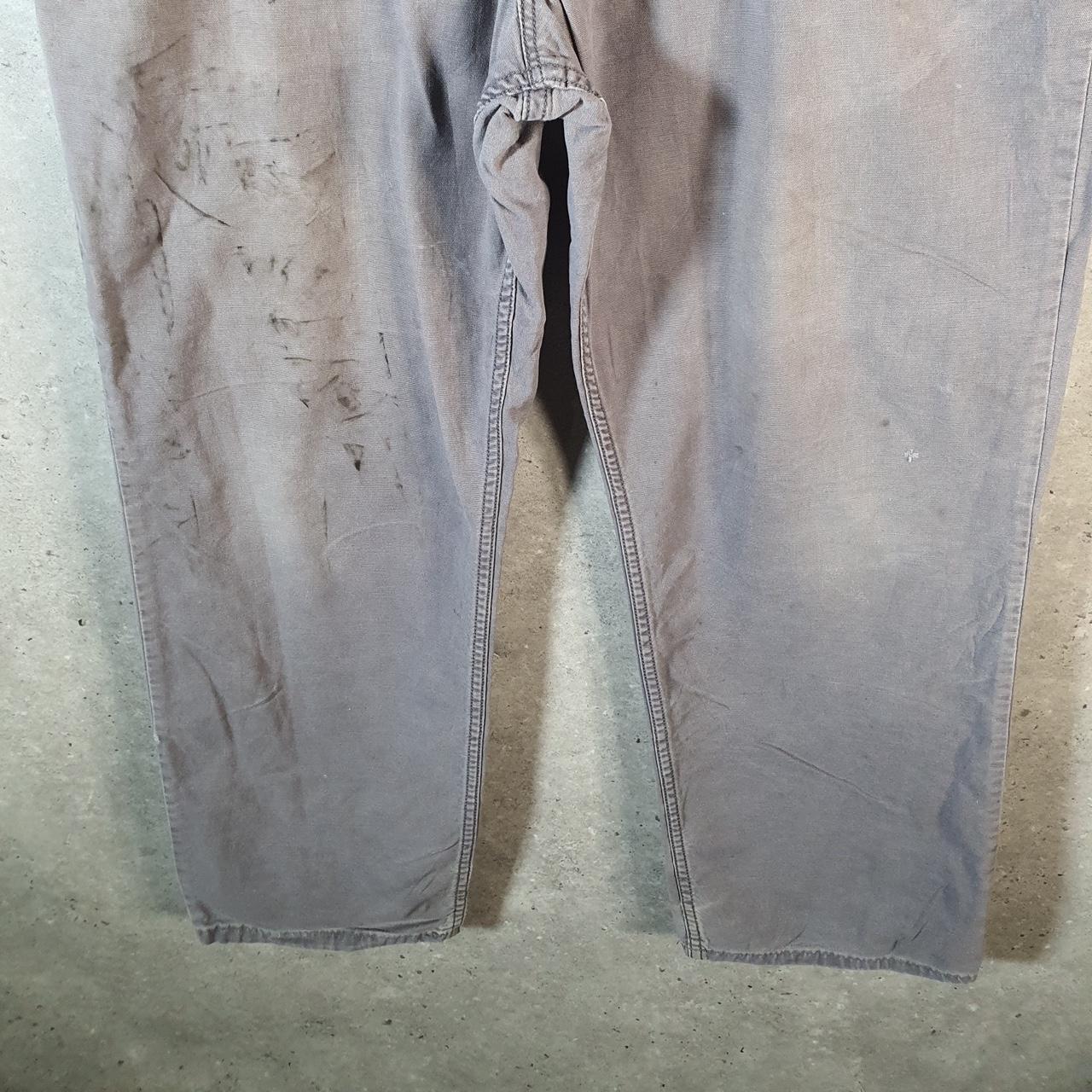 Vintage Carhartt Carpenter Trousers Mens W38 L30 Grey Relaxed Fit Workwear Thrashed
