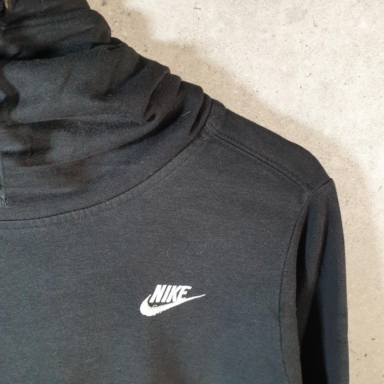 Vintage Nike Club Hoodie Womens Medium Black Swoosh Y2K Pullover
