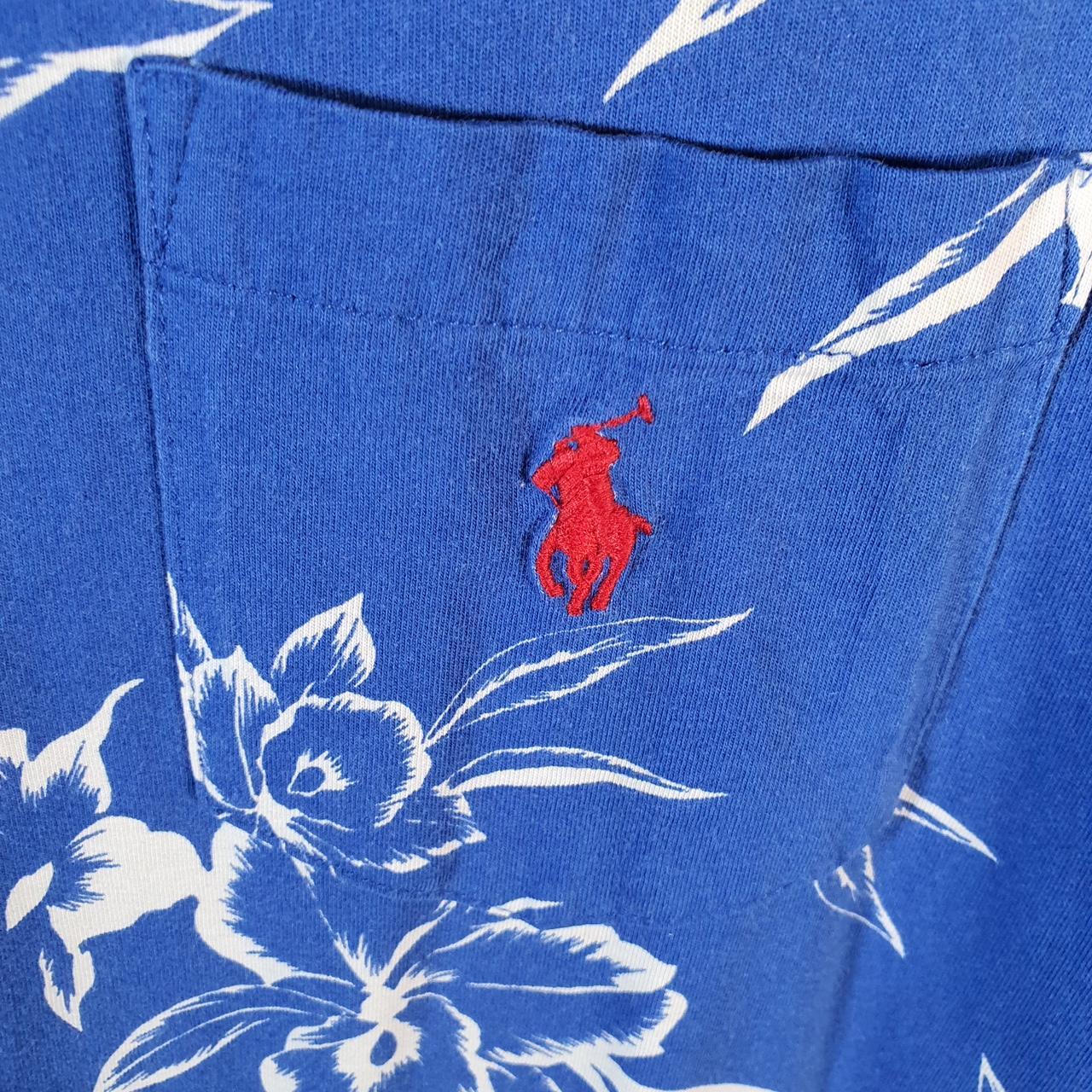 Vintage Ralph Lauren Polo Paisley Floral T Shirt Men’s Small AOP Blue Classic Fit Pony