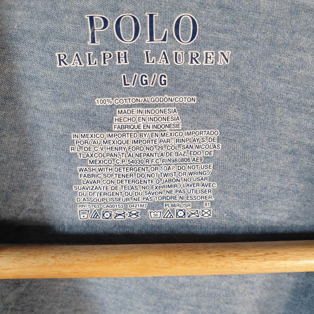 Vintage Ralph Lauren Polo T Shirt Men’s Large Blue Embroidered Classic Fit Pony C8574