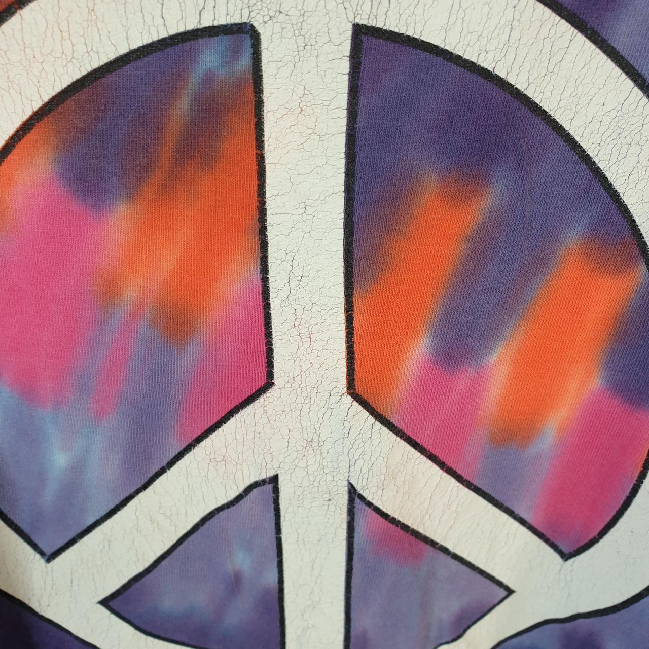 Vintage Alore Peace and Love Joes Crab Shack 90s USA Single Stitch T Shirt Men’s Large Tie Dye