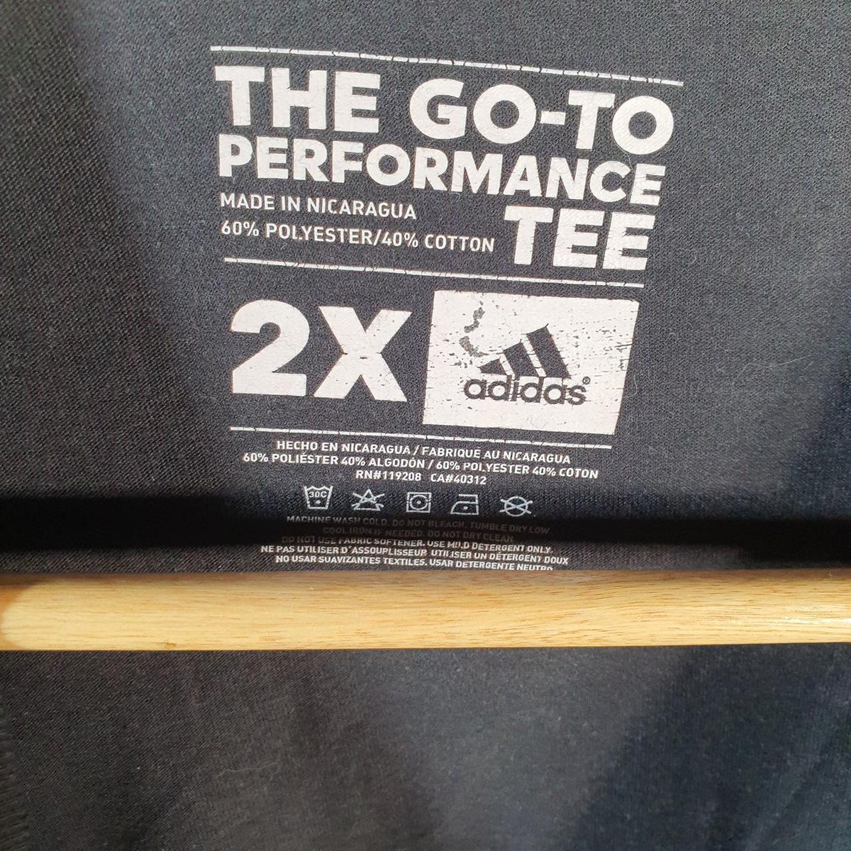Vintage Adidas Go Tee T Shirt Shirt Men’s 2XL Black Three Stripes Logo Athletic C9734