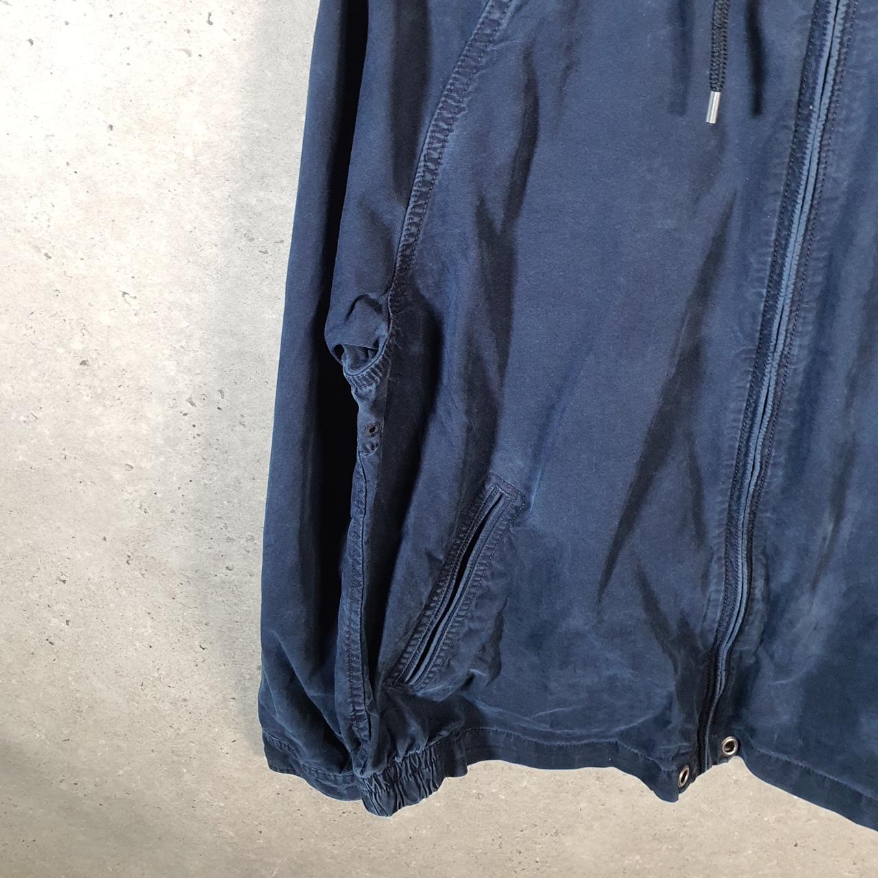 Vintage Ralph Lauren Polo Hooded Bomber Jacket Womens Large Blue Pony Full Zip Big Fish Vintage