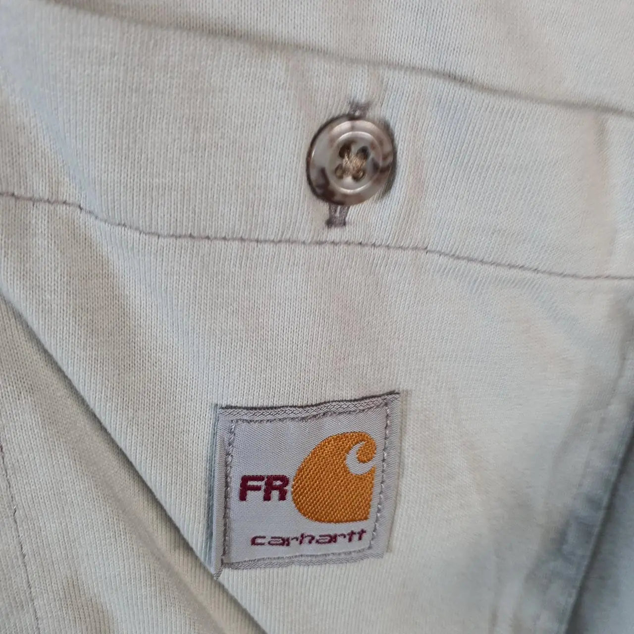 Vintage Carhartt FR Shirt Button Down Mens Large Grey Chore Utility Relaxed - Big Fish Vintage