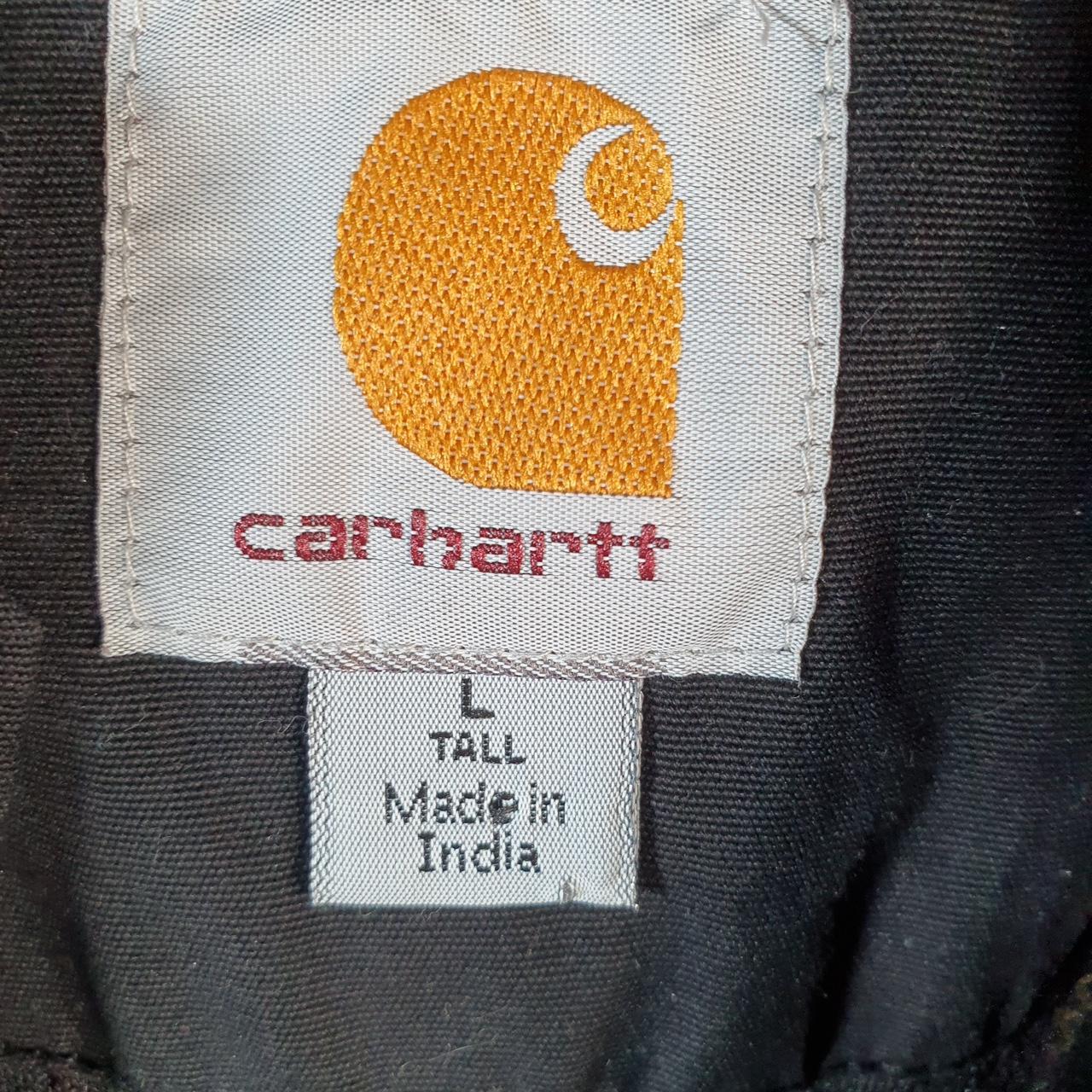 Vintage Carhartt 90s Active Hooded Jacket Men’s Large Black Workwear J298 BLK Canvas USA Big Fish Vintage