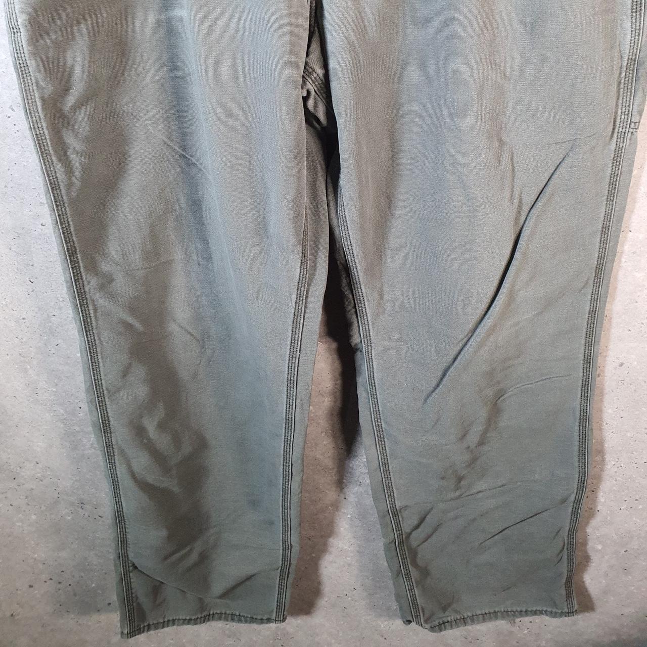 Vintage Carhartt FR Carpenter Trousers Mens W44 L36 Khaki Green Relaxed Fit Workwear USA