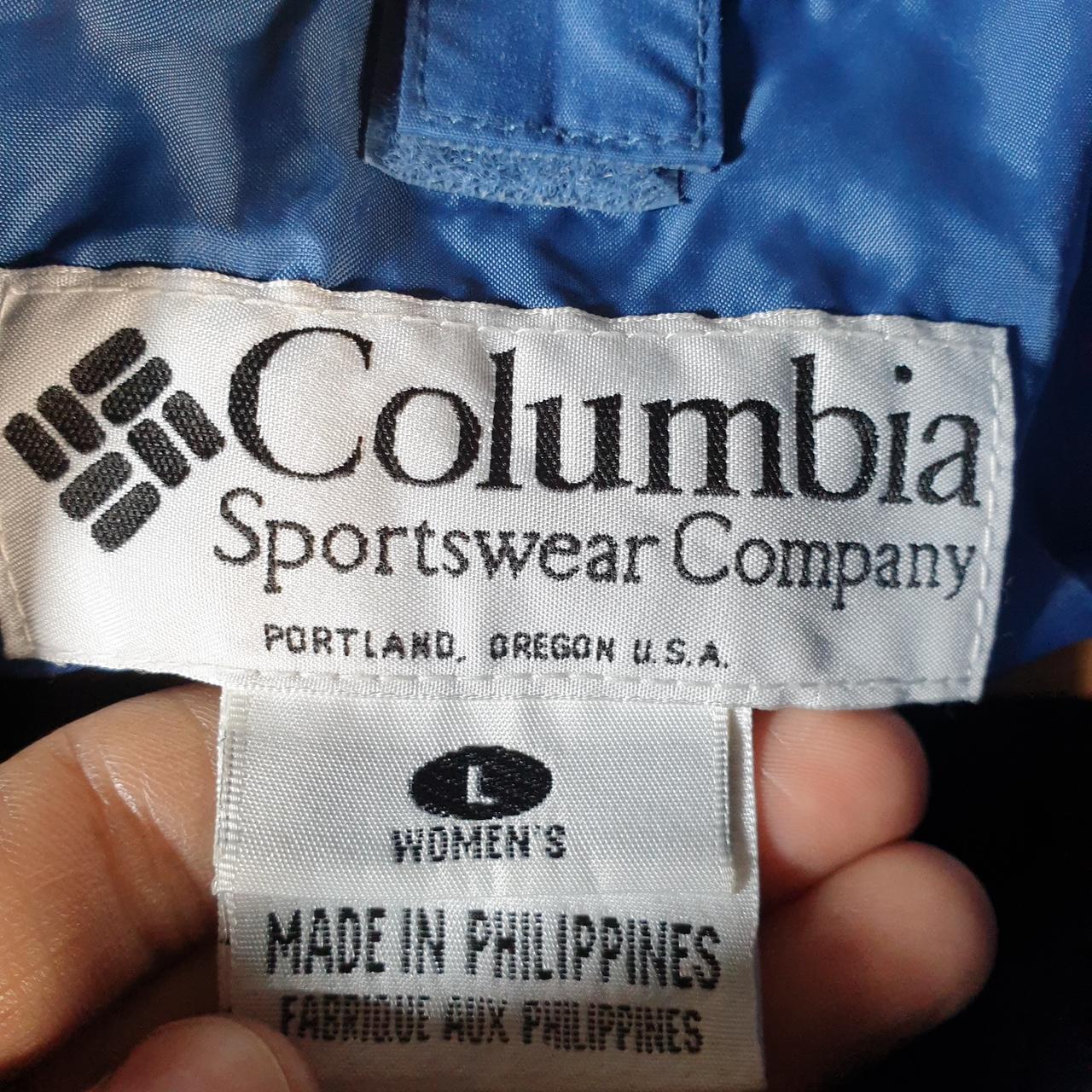 Vintage Columbia Windbreaker Track Jacket Womens Large Blue USA Athletic