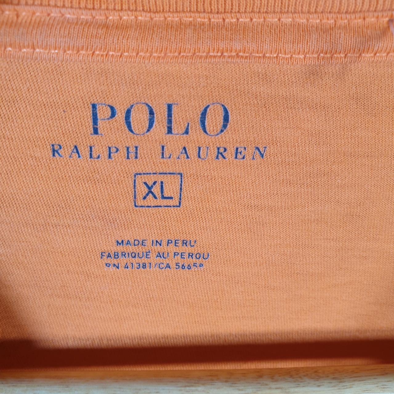 Vintage Ralph Lauren Polo T Shirt Men’s XL Orange Embroidered Classic Fit Pony C9039