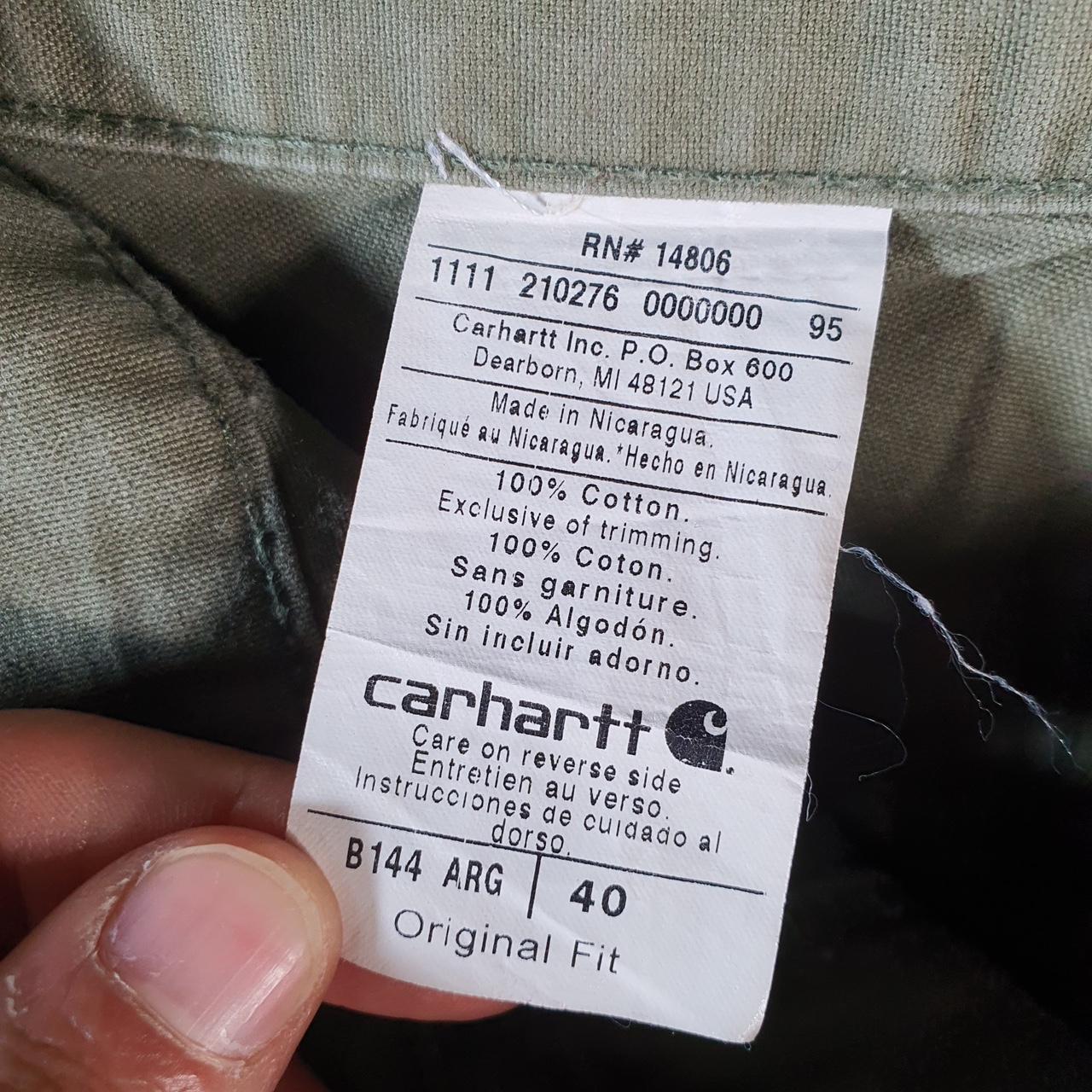Vintage Carhartt Baggy Carpenter Shorts Jorts Cargo Men’s W40 Khaki Green Original Fit Workwear A4694