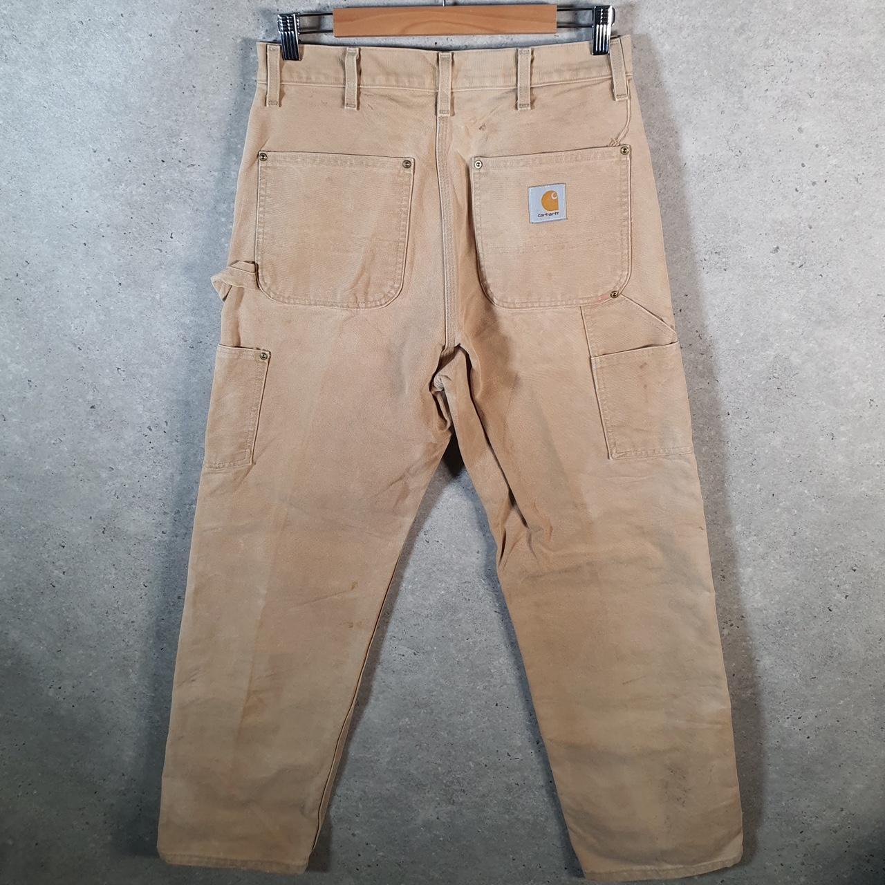 Vintage Carhartt Carpenter Double Knee Trousers Mens W30 L32 Brown Dungaree Fit Workwear