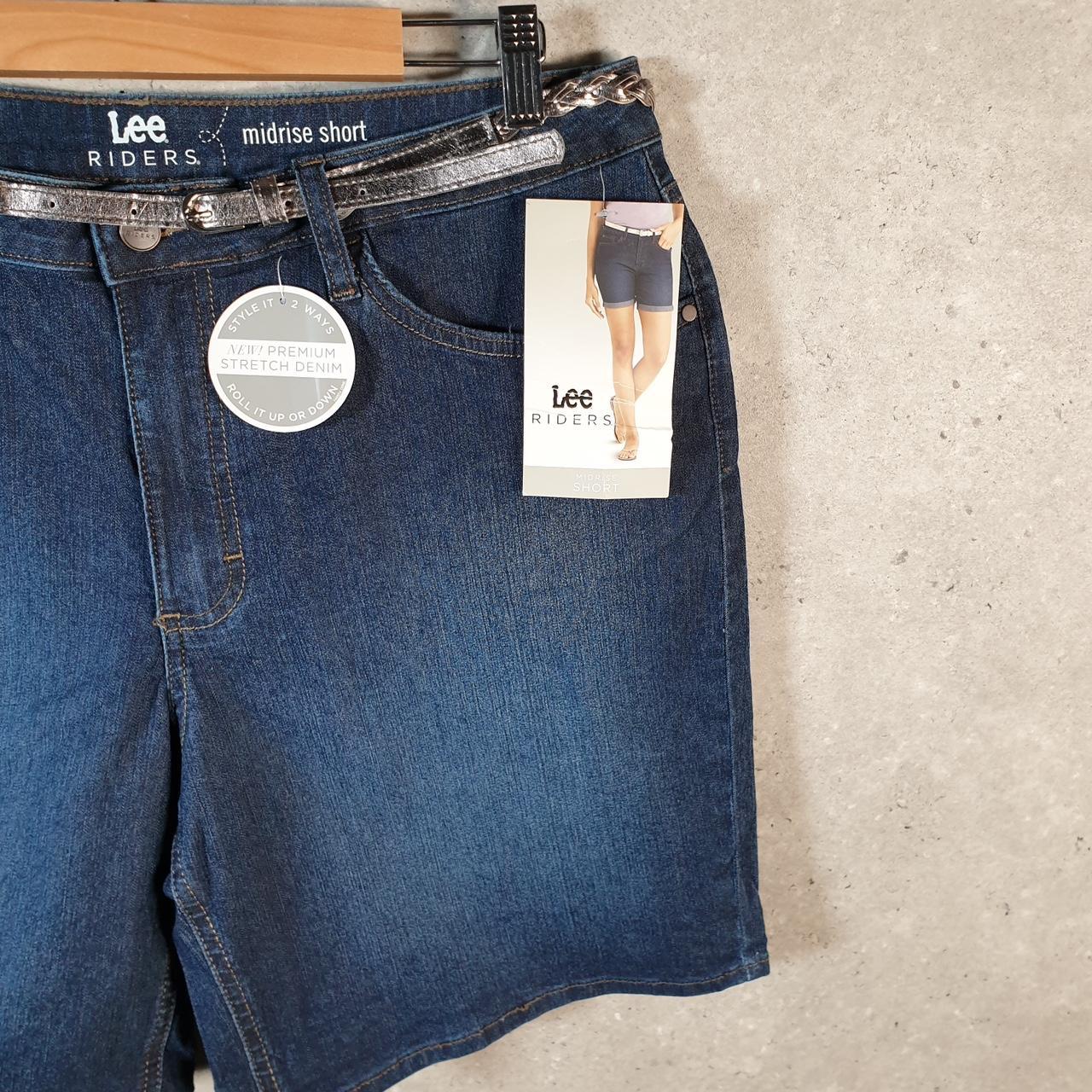 Vintage Lee Baggy Shorts Jorts Cargo Womens W36 Blue Relaxed Denim