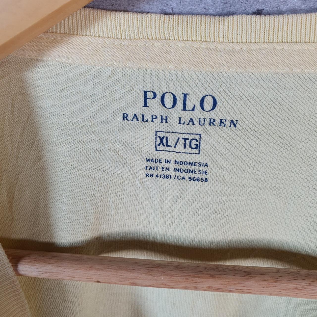 Vintage Ralph Lauren Polo T Shirt Men’s XL Yellow Embroidered Pony Classic Fit C9112