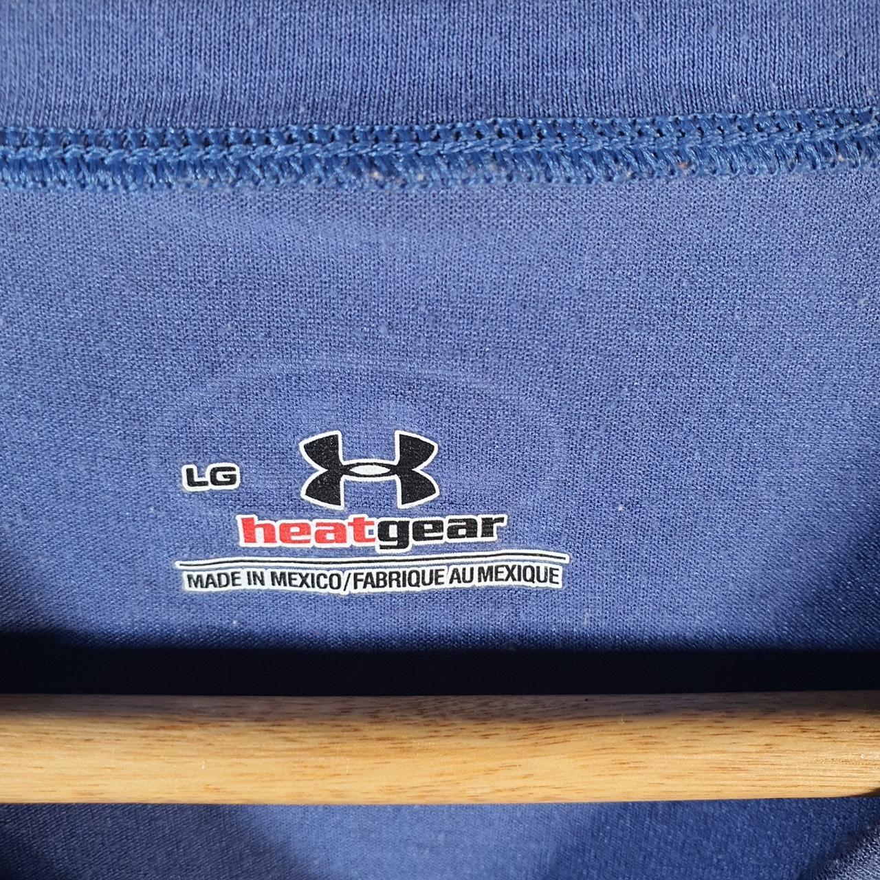 Vintage Under Armour Spellout T Shirt Shirt Womens Large Blue Loose Heat Gear Athletic C9667